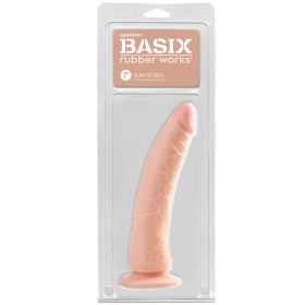 Basix Rubber Works Slim Dong with Suction Cup-Light 7"