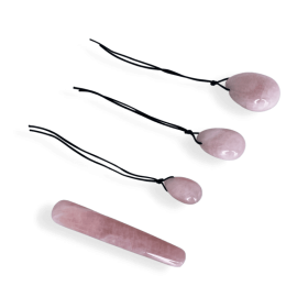 HARMONIA- The Enlightenment and Healing Rose Quartz Egg Set - Light Rose Pink