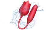 New Rose Flower 3 Generations 2 In 1 Tongue Licking G-spot telescopic Vibrator - Red