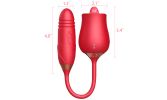 New Rose Flower 3 Generations 2 In 1 Tongue Licking G-spot telescopic Vibrator - Red